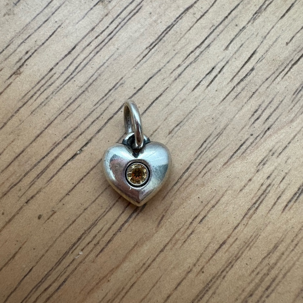 James Avery Citrine Heart Birthstone Charm